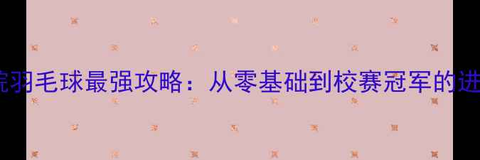 图片 海联学院羽毛球最强攻略：从零基础到校赛冠军的进阶指南2
