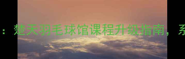 图片 深圳南山区专业羽毛球馆：楚天羽毛球馆课程升级指南，系统提升球技+体能+战术1