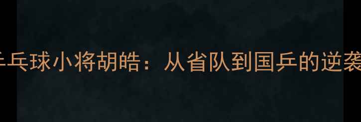 图片 湖南乒乓球小将胡皓：从省队到国乒的逆袭之路1