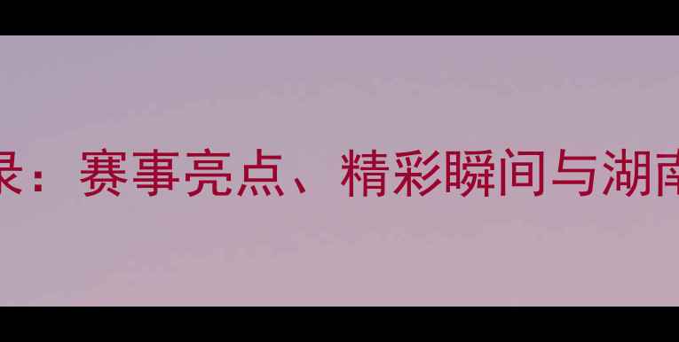 图片 湖南羽毛球联赛全纪录：赛事亮点、精彩瞬间与湖南羽毛球运动发展分析