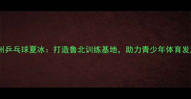 图片 滨州乒乓球夏冰：打造鲁北训练基地，助力青少年体育发展2