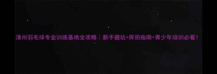 图片 漳州羽毛球专业训练基地全攻略｜新手避坑+挥拍指南+青少年培训必看！
