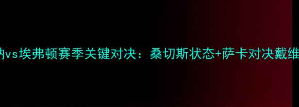 图片 爆款英超焦点战！阿森纳vs埃弗顿赛季关键对决：桑切斯状态+萨卡对决戴维森，谁将主宰北伦敦？2