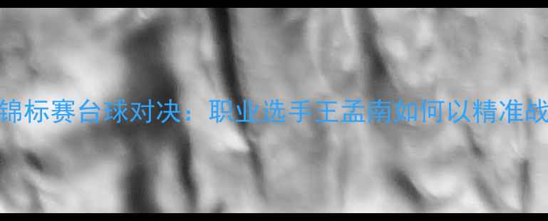 图片 王孟南全国锦标赛台球对决：职业选手王孟南如何以精准战术逆袭夺冠