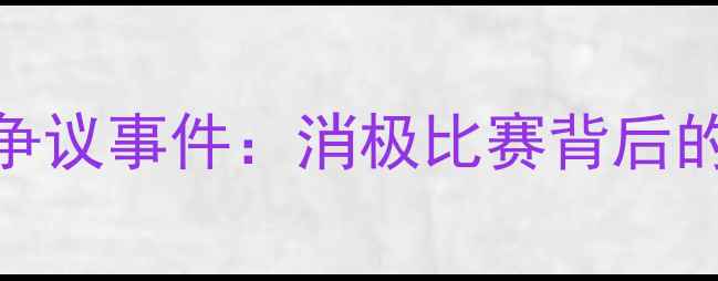 图片 王晓理赛场争议事件：消极比赛背后的真相与启示