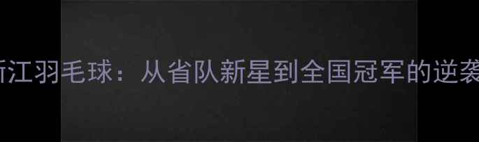 图片 王琳浙江羽毛球：从省队新星到全国冠军的逆袭之路2