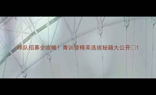 图片 球队招募全攻略！青训营精英选拔秘籍大公开🔥1