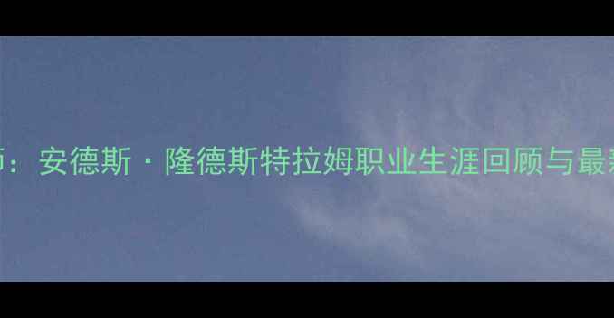 图片 瑞典中场大师：安德斯·隆德斯特拉姆职业生涯回顾与最新动态（全）