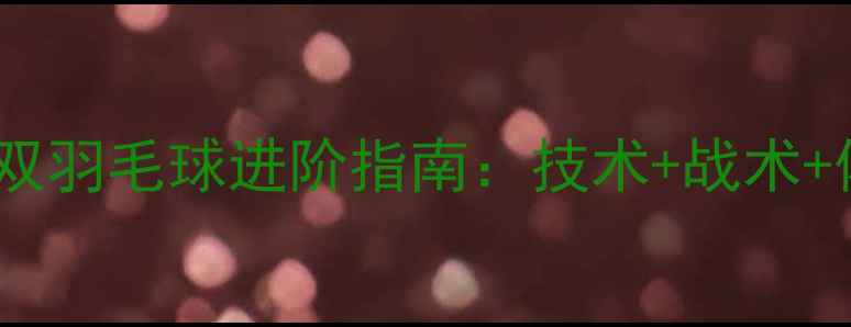 图片 男女混双羽毛球进阶指南：技术+战术+体能全2