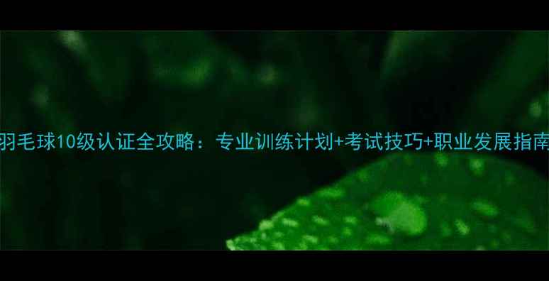 图片 羽毛球10级认证全攻略：专业训练计划+考试技巧+职业发展指南