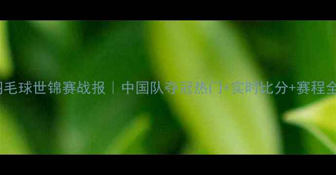 图片 羽毛球世锦赛战报｜中国队夺冠热门+实时比分+赛程全2