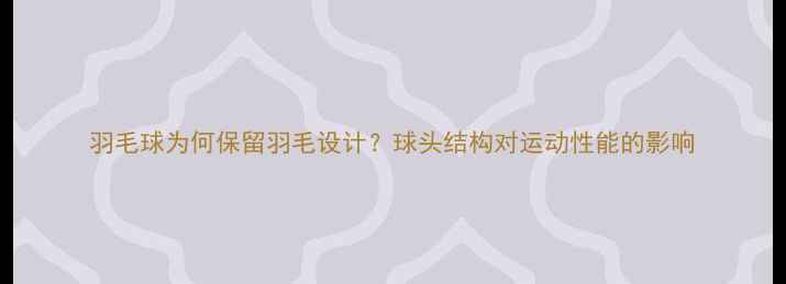 图片 羽毛球为何保留羽毛设计？球头结构对运动性能的影响