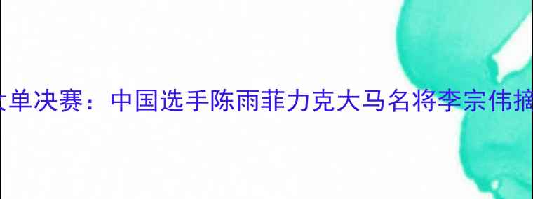 图片 羽毛球亚运会女单决赛：中国选手陈雨菲力克大马名将李宗伟摘金背后的战术1