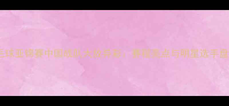 图片 羽毛球亚锦赛中国战队大放异彩：赛程亮点与明星选手盘点1