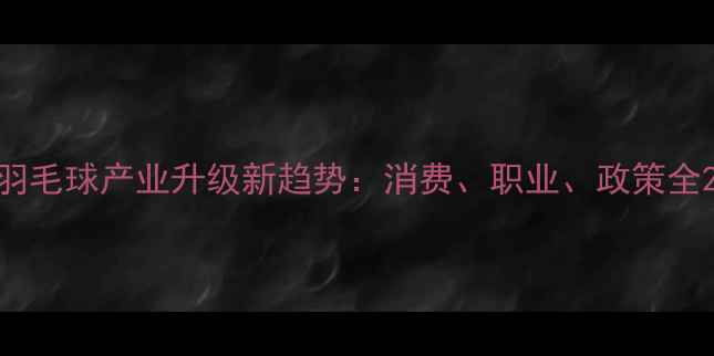 图片 羽毛球产业升级新趋势：消费、职业、政策全2