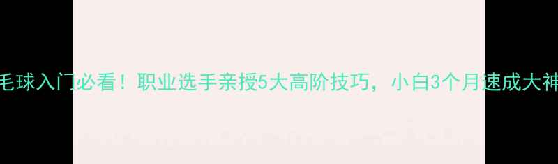 图片 羽毛球入门必看！职业选手亲授5大高阶技巧，小白3个月速成大神！