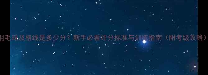 图片 羽毛球及格线是多少分？新手必看评分标准与训练指南（附考级攻略）