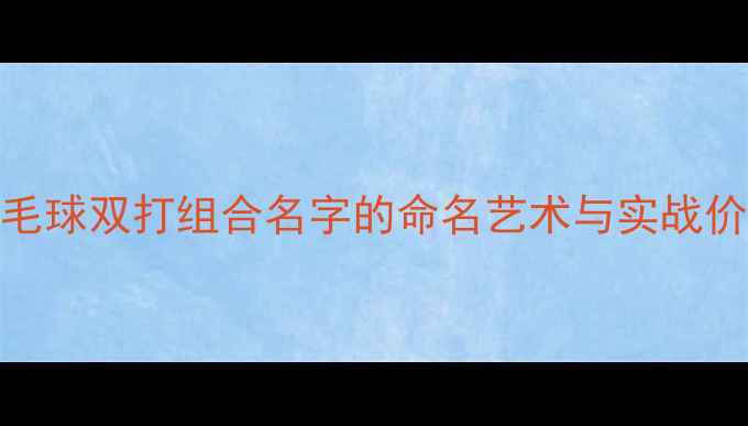 图片 羽毛球双打组合名字的命名艺术与实战价值