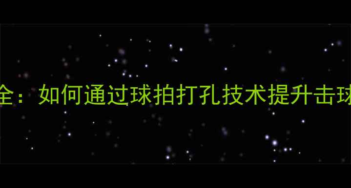 图片 羽毛球扣杀打孔全：如何通过球拍打孔技术提升击球爆发力与精准度