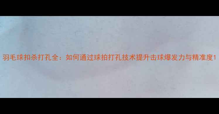 图片 羽毛球扣杀打孔全：如何通过球拍打孔技术提升击球爆发力与精准度1