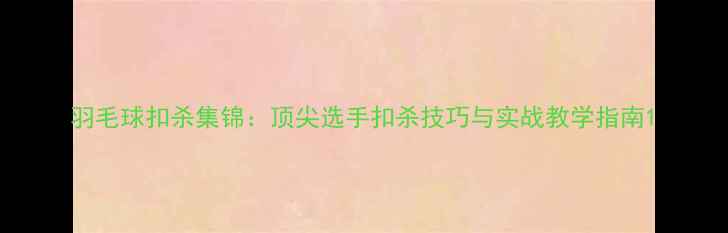 图片 羽毛球扣杀集锦：顶尖选手扣杀技巧与实战教学指南1