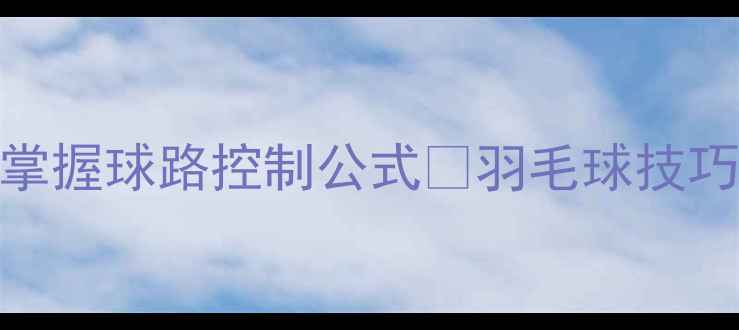 图片 羽毛球掉头技巧全｜3步掌握球路控制公式✨羽毛球技巧运动科普球类运动攻略2