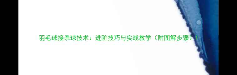 图片 羽毛球接杀球技术：进阶技巧与实战教学（附图解步骤）1