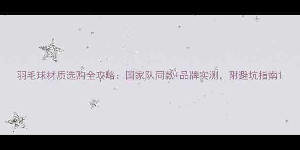 图片 羽毛球材质选购全攻略：国家队同款+品牌实测，附避坑指南1