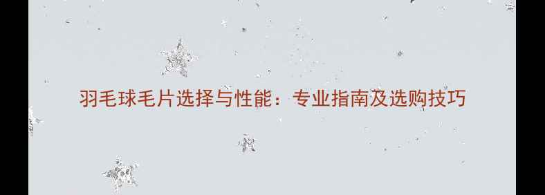图片 羽毛球毛片选择与性能：专业指南及选购技巧