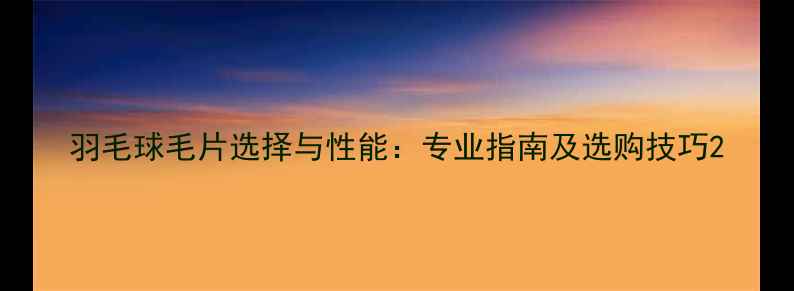 图片 羽毛球毛片选择与性能：专业指南及选购技巧2