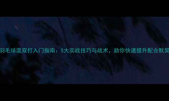 图片 羽毛球混双打入门指南：5大实战技巧与战术，助你快速提升配合默契