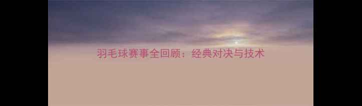 图片 羽毛球赛事全回顾：经典对决与技术