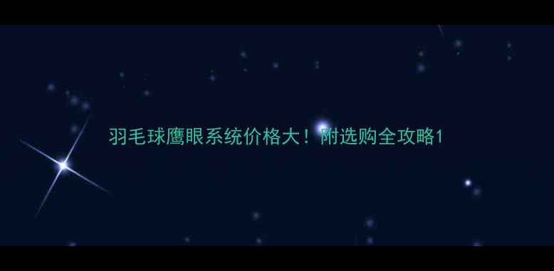 图片 羽毛球鹰眼系统价格大！附选购全攻略1