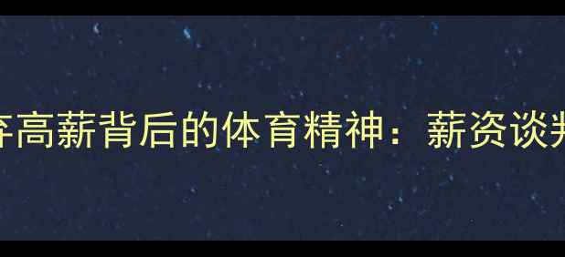 图片 职业球员主动放弃高薪背后的体育精神：薪资谈判中的价值观博弈