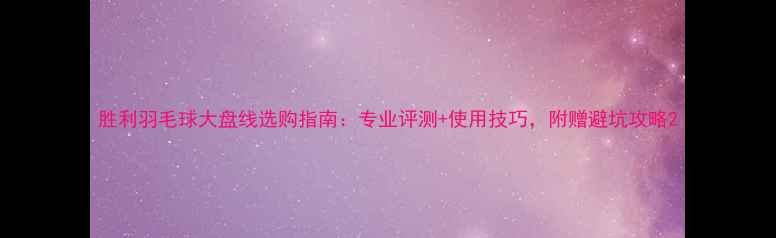 图片 胜利羽毛球大盘线选购指南：专业评测+使用技巧，附赠避坑攻略2