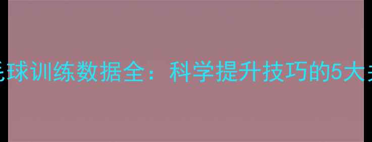 图片 胜利羽毛球训练数据全：科学提升技巧的5大关键指标