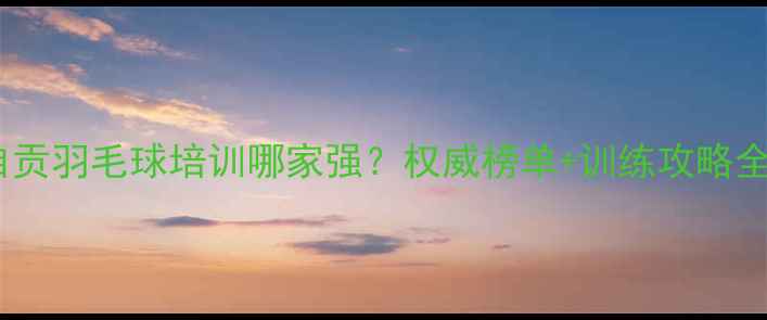 图片 自贡羽毛球培训哪家强？权威榜单+训练攻略全1