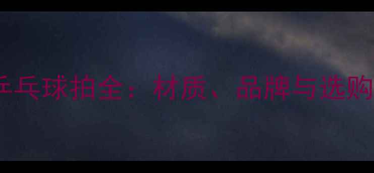 图片 蝴蝶乒乓球拍全：材质、品牌与选购指南1