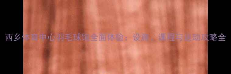 图片 西乡体育中心羽毛球馆全面体验：设施、课程与运动攻略全