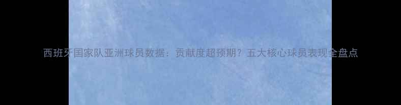 图片 西班牙国家队亚洲球员数据：贡献度超预期？五大核心球员表现全盘点