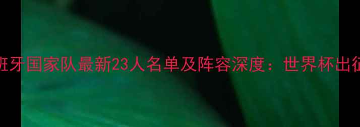 图片 西班牙国家队最新23人名单及阵容深度：世界杯出征全