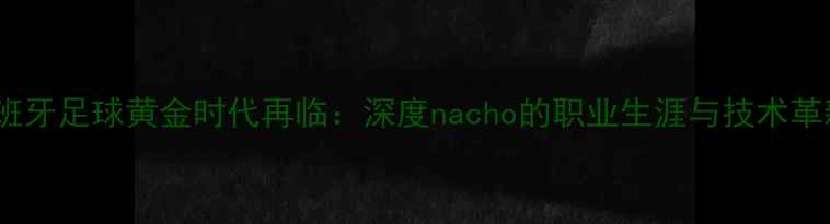 图片 西班牙足球黄金时代再临：深度nacho的职业生涯与技术革新1