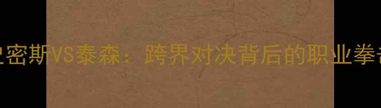 图片 詹姆斯·史密斯VS泰森：跨界对决背后的职业拳击格局重塑