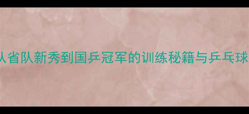 图片 许绍发：从省队新秀到国乒冠军的训练秘籍与乒乓球教学体系1