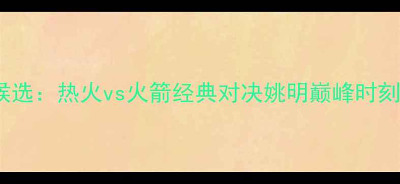 图片 赛季NBA总决赛候选：热火vs火箭经典对决姚明巅峰时刻回顾与未来展望