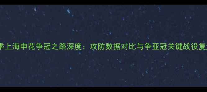 图片 赛季上海申花争冠之路深度：攻防数据对比与争亚冠关键战役复盘1