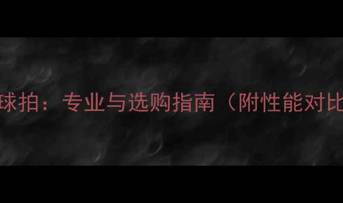 图片 软木球头羽毛球拍：专业与选购指南（附性能对比与保养技巧）
