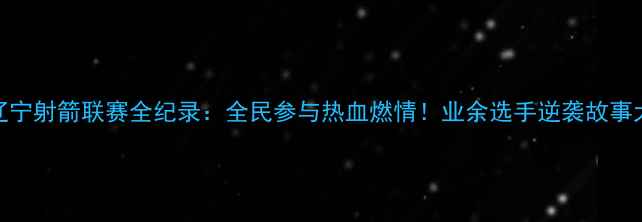 图片 辽宁射箭联赛全纪录：全民参与热血燃情！业余选手逆袭故事大