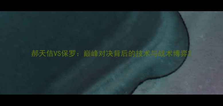 图片 郝天佶VS保罗：巅峰对决背后的技术与战术博弈2