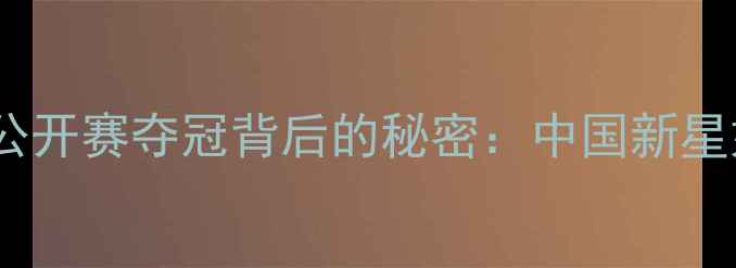 图片 陈丰新加坡乒乓球公开赛夺冠背后的秘密：中国新星如何突破技术瓶颈2